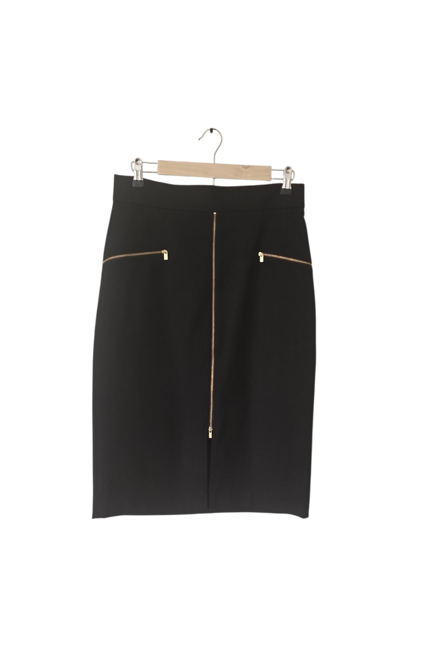 Banana Republic Black Sloane Pencil Skirt with Gold Zippers - Womens 10